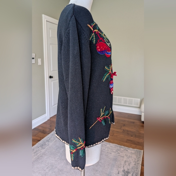 Vintage Tabi Women's Christmas Holiday Cardigan Sweater Embroidered Size M - Picture 2 of 16